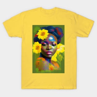 Black beautiful woman portrait 3 T-Shirt